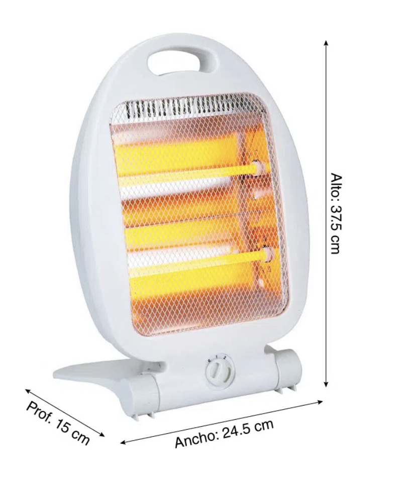 Estufa Calentador Eléctrica Cuarzo 2 Niveles Potencia