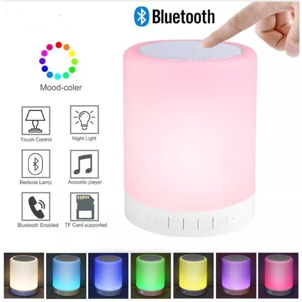 Parlante Altavoz Bluetooth Con Luz Recargable Mp3 Touch Lamp