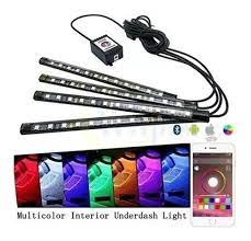 Juego De Tiras Led Rgb Multicolor  Bluetooth Interior Auto