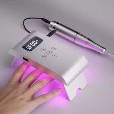 Torno Inalambrico + Lampara Uv Led 3 En 1 Para Manicure