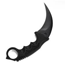 Cuchillo karambit negro Mango engomado