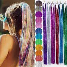 Tinsel Hair Extensiones Oropel Holográfico Cabello Brillante