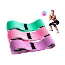 Pack 3 bandas elasticas tela resistencia fitness