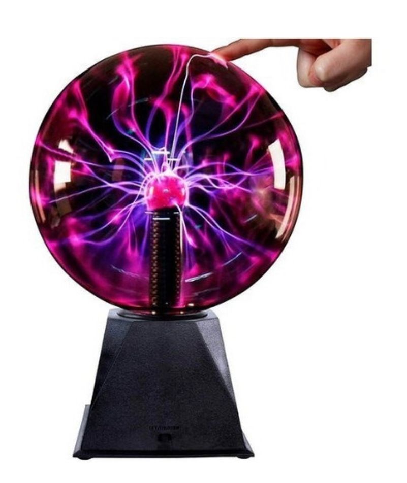 Bola Plasma Luz Lampara Tesla Rayos Velador Usb O A Pilas