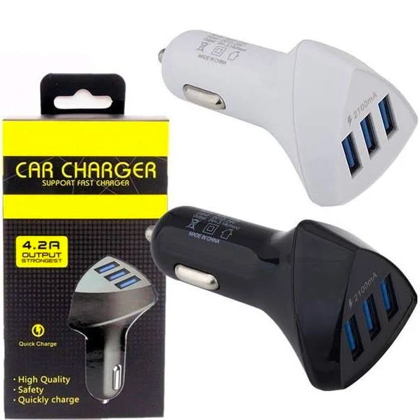 Cargador carga rapida 3 usb para autos 3.0 plug auto