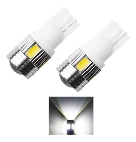 X2 AMPOLLETAS LUCES LED T10 W5W COLA DE PESCADO AUTO BLANCO