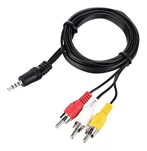 Cable Auxiliar A Rca 3x1 Aux 3.5mm De Audio Y Video