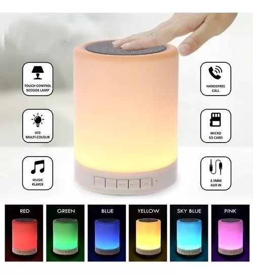 Parlante Altavoz Bluetooth Con Luz Recargable Touch Lamp