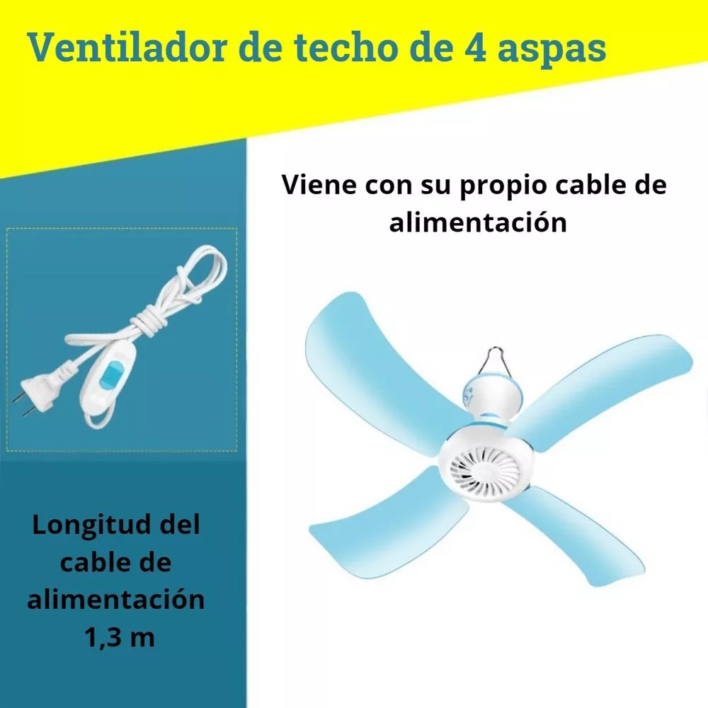 ventiladores De Techo Económico 4 Aspas Silencioso