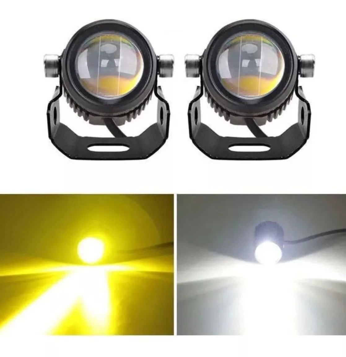 X2 Focos Neblineros Led Laser 40w Bicolor Moto 4x4 + Switch