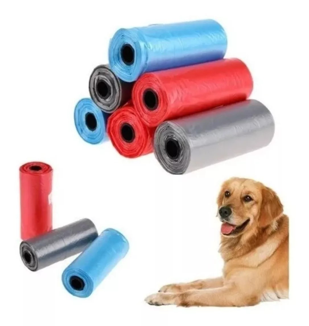 X3 Rollos Bolsas Para Desechos De Perro Y Gato Mascotas