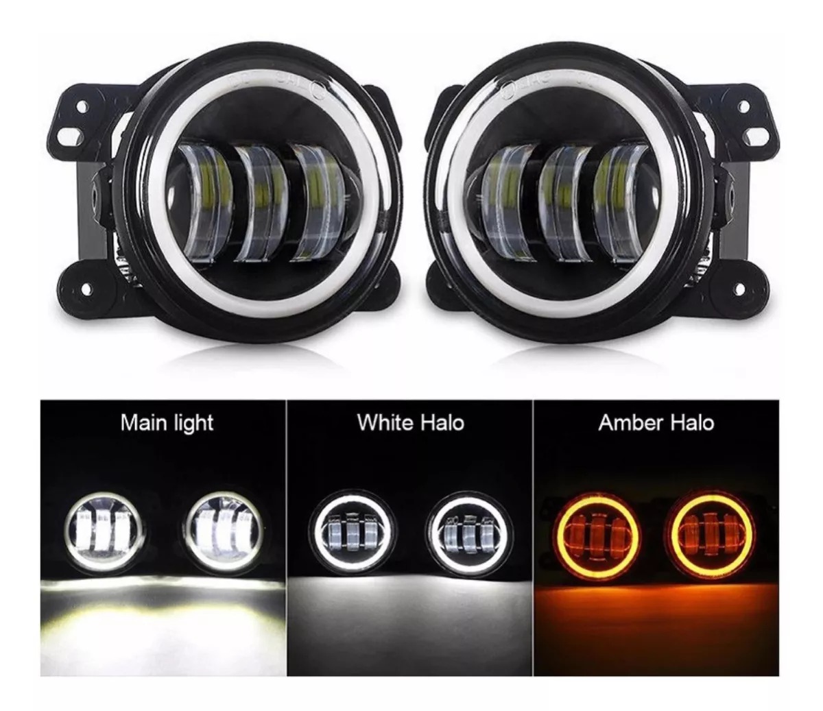 Par Faros Led 4 Pulgadas Auxiliar Delantero Antiniebla Jeep