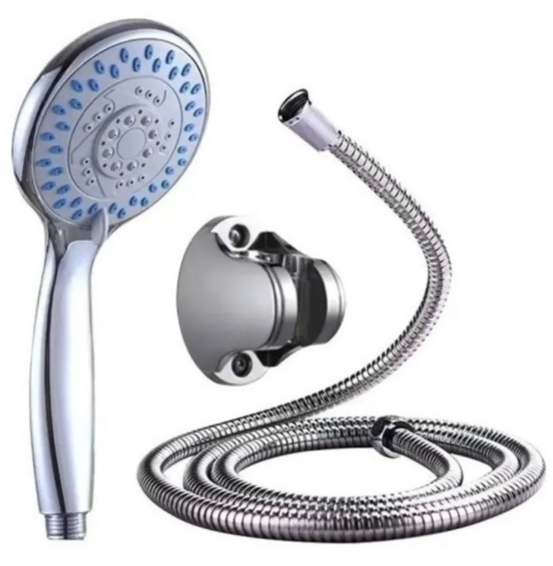 Kit Ducha Teléfono Manguera + Soporte Cromado
