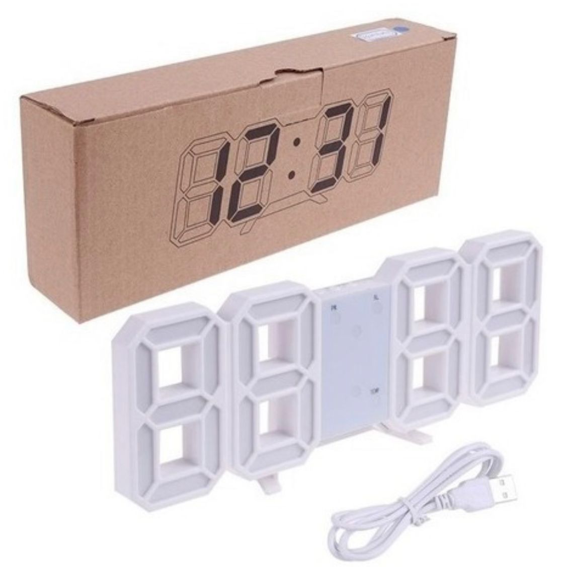 Reloj Despertador Luz Led Digital 3d De Mesa Y Pared - Gianpa Variedades