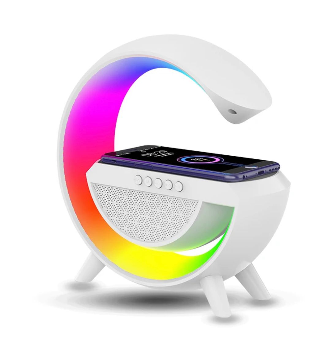 Cargador Inalámbrico + Lámpara Rgb + Parlante Bluetooth