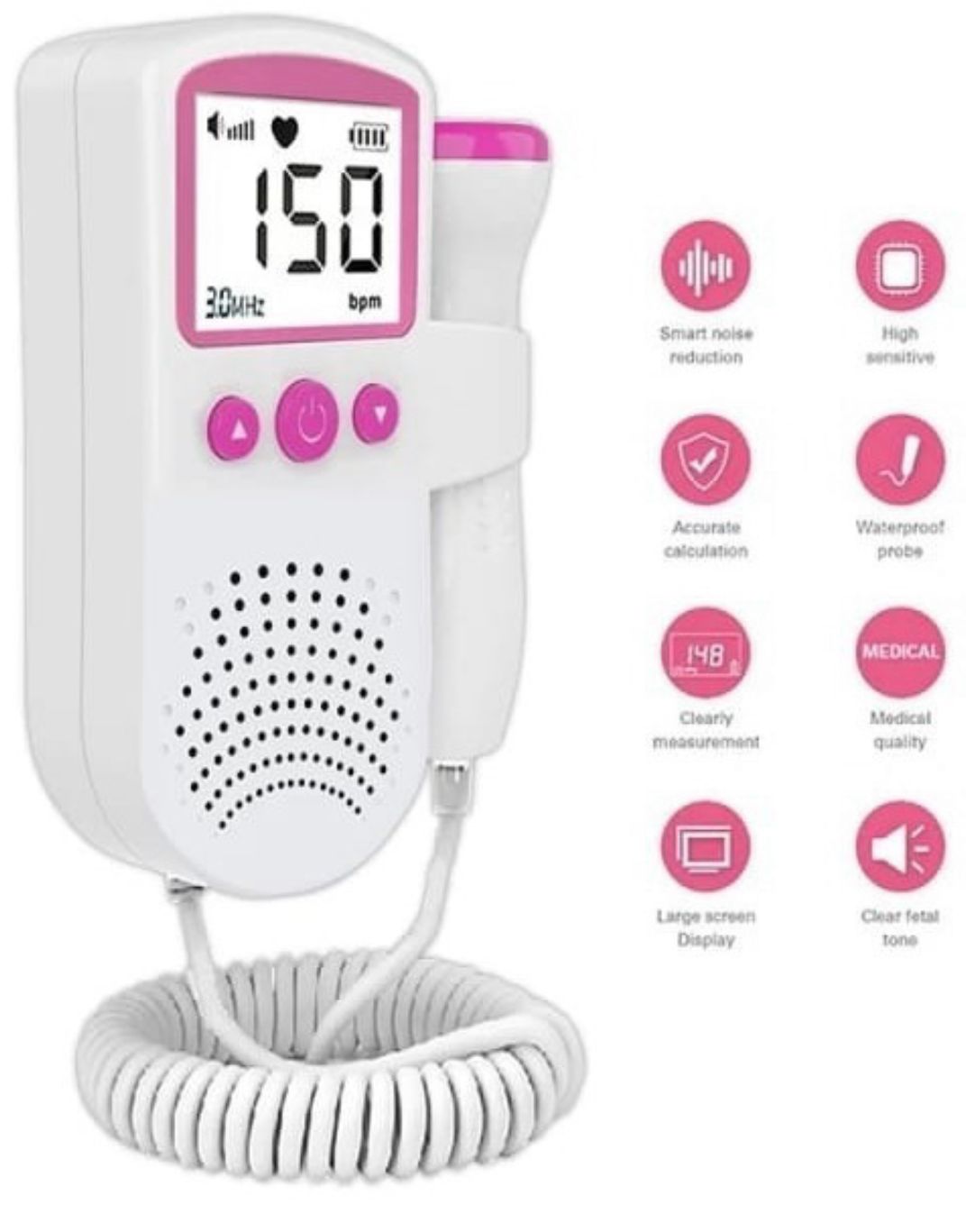 Doppler Fetal portátil con pantalla y resistente al agua