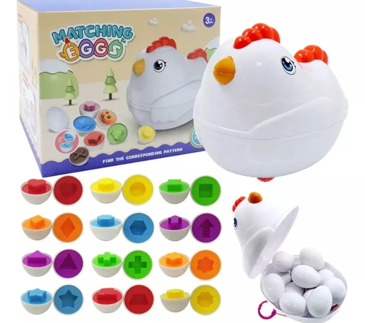 Juego Didáctico Gallina Huevos De Encaje Niños