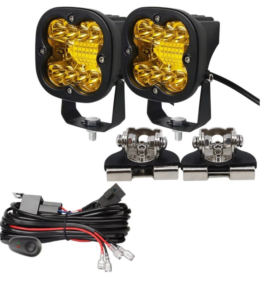 Neblineros Focos Cree Led 12/24v + Ramal 2 Mts +2 Bases 360