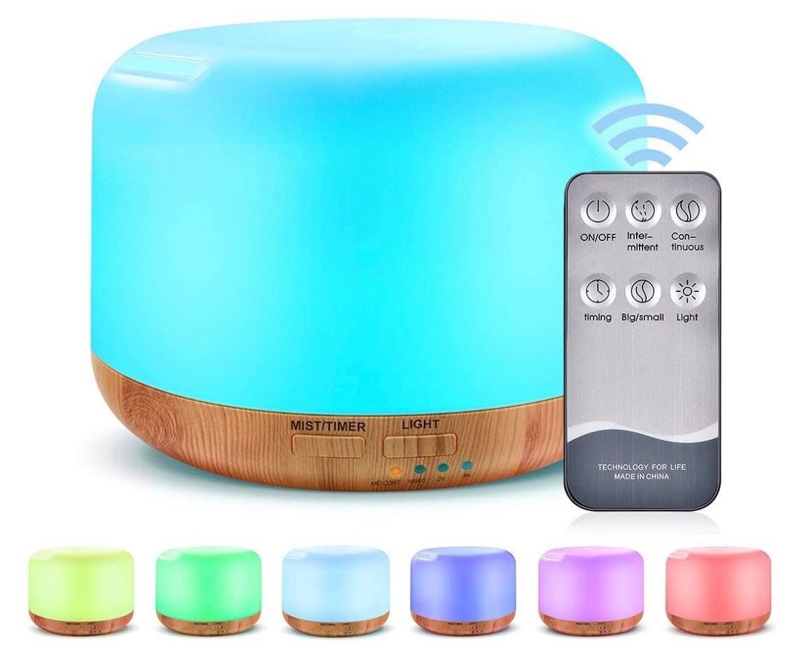 Humidificador Difusor Ultrasonico Aire Lampara Madera Color