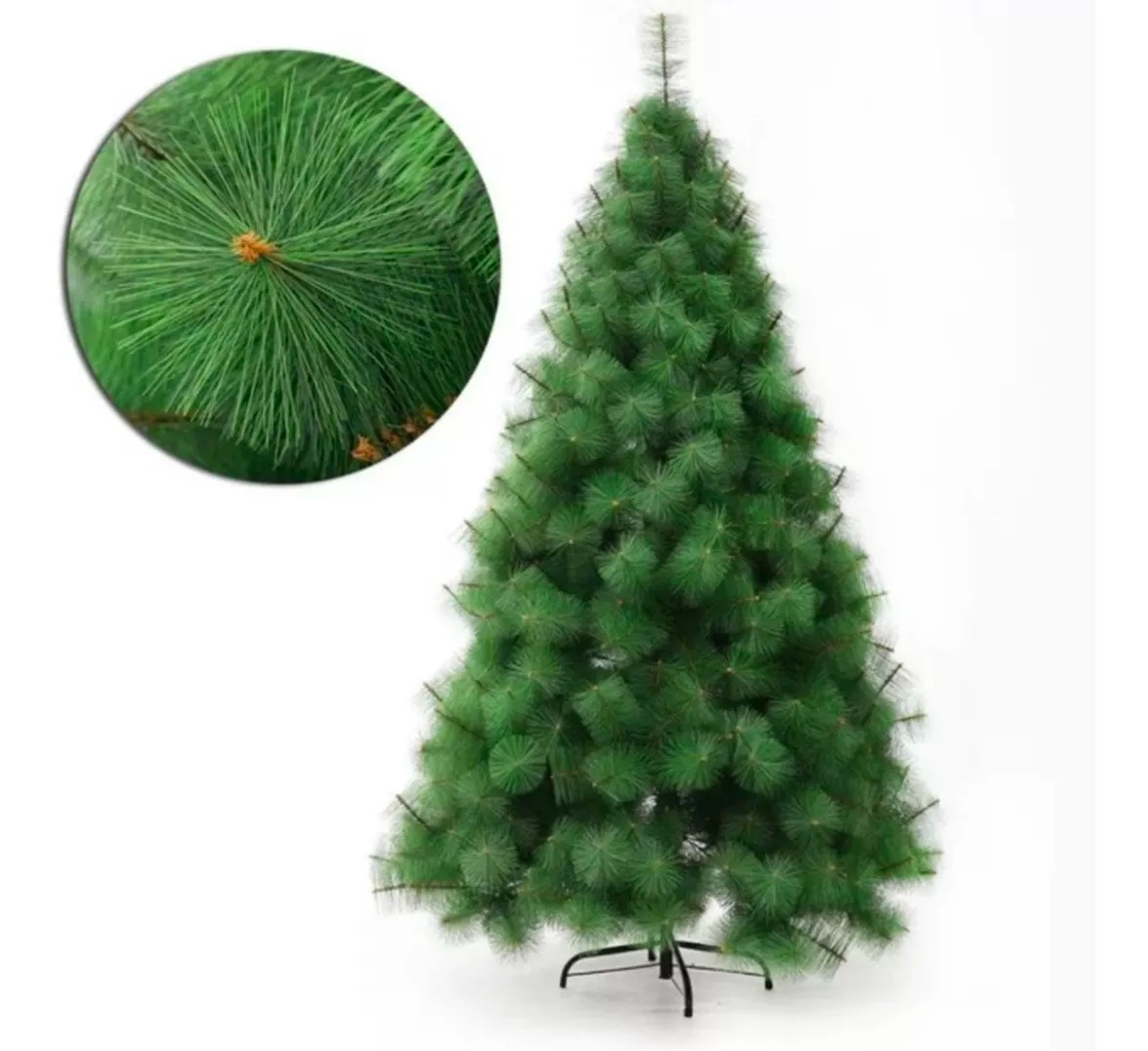 Árbol De Navidad Frondoso Artificial 2.10m Soporte Metálico