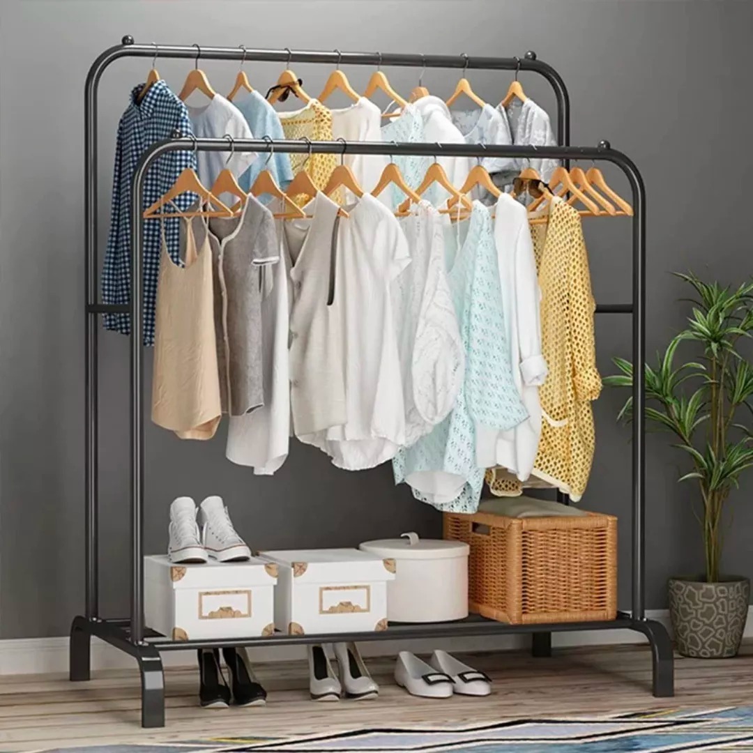 Perchero Metálico Doble Closet Organizador Hogar