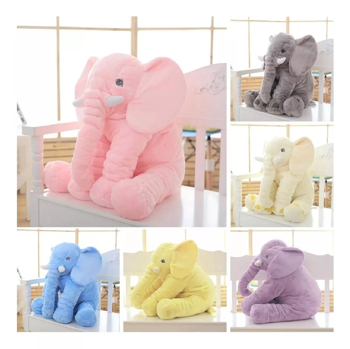 Elefante Cojín Almohada Apego Grande 60cms Lavable