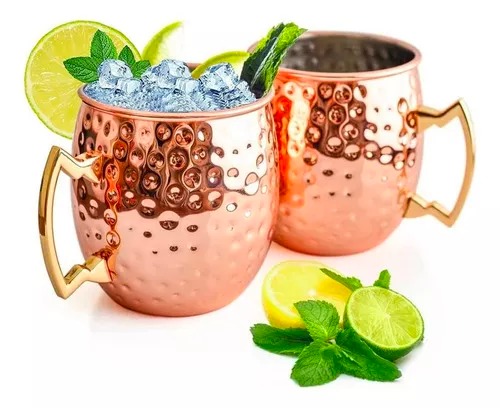 Pack 2 Mugs De Cobre Vasos Tragos Moscow Mule Mojito Bar