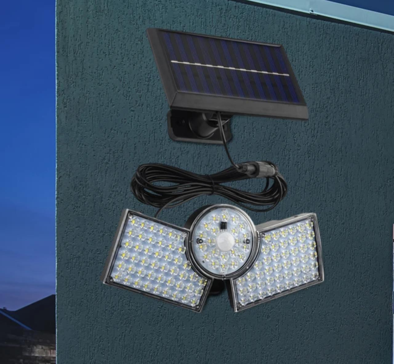 Foco solar aplique led exterior con sensor de movimiento