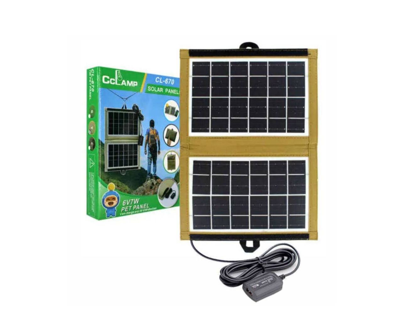 PANEL SOLAR PORTATIL PLEGABLE 7W CAMPING DOBLE