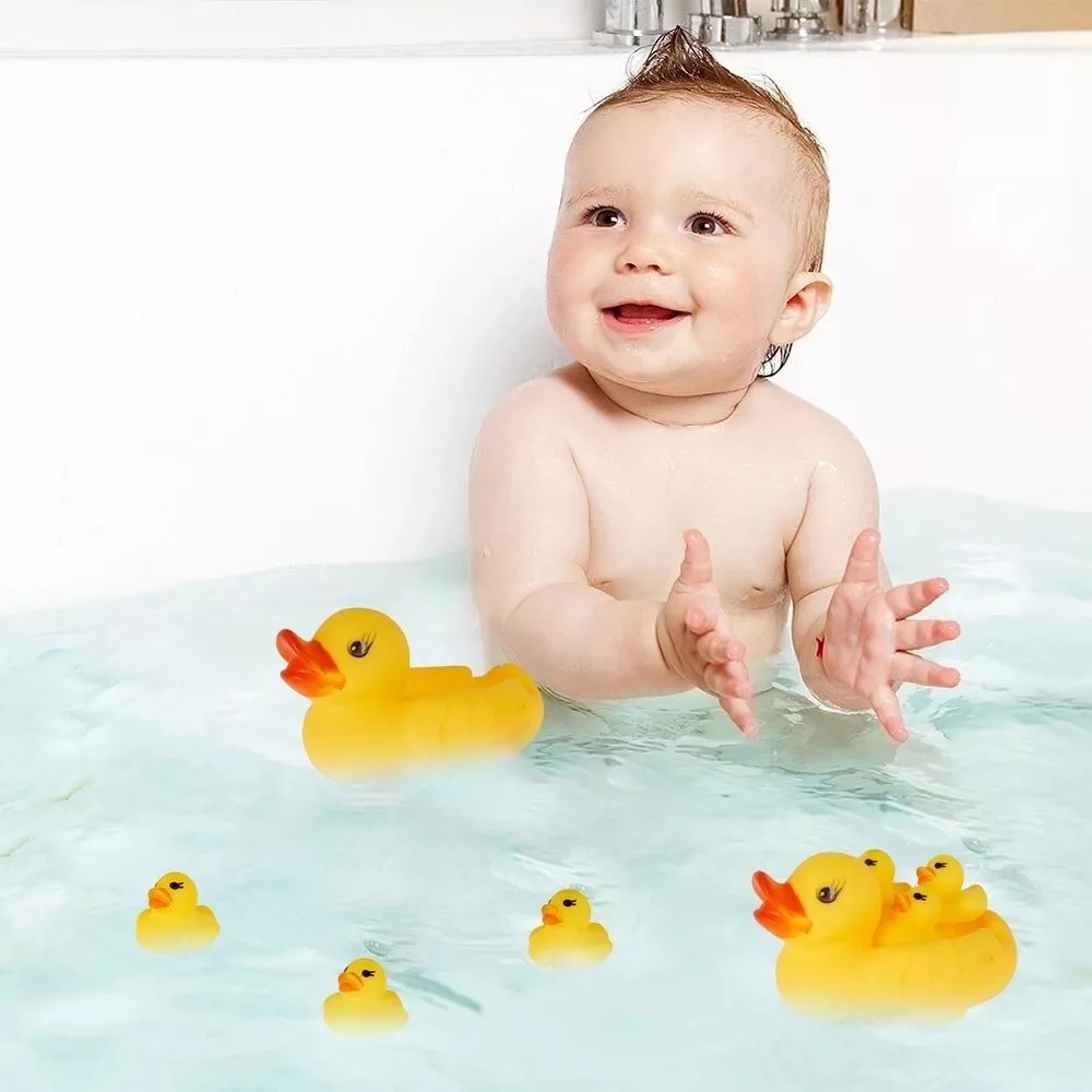 Set 4 Patos De Hule Familia Juego Para Baño Bebe