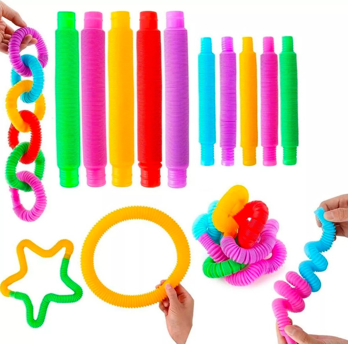 6 Pop It Tube - Pop It Tubo 6 Piezas Colores Surtidos