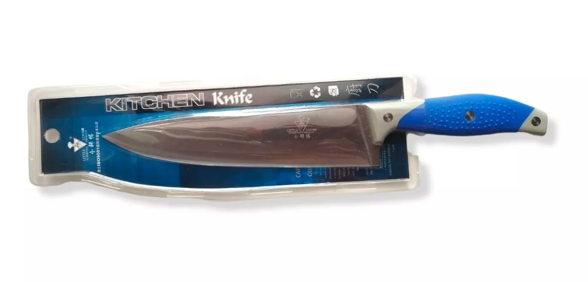 Cuchillo De Cocina Little Cook Mango Azul Hoja 21cm Filo