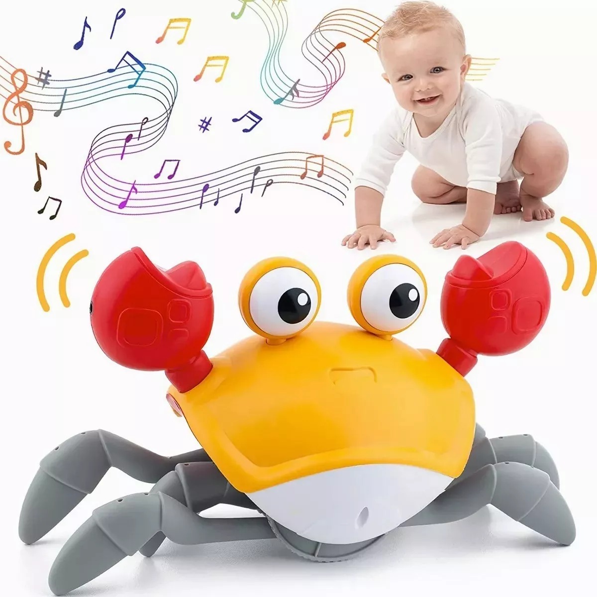 Juguete De Cangrejo Bebé Con Luz, Música Y Movimiento