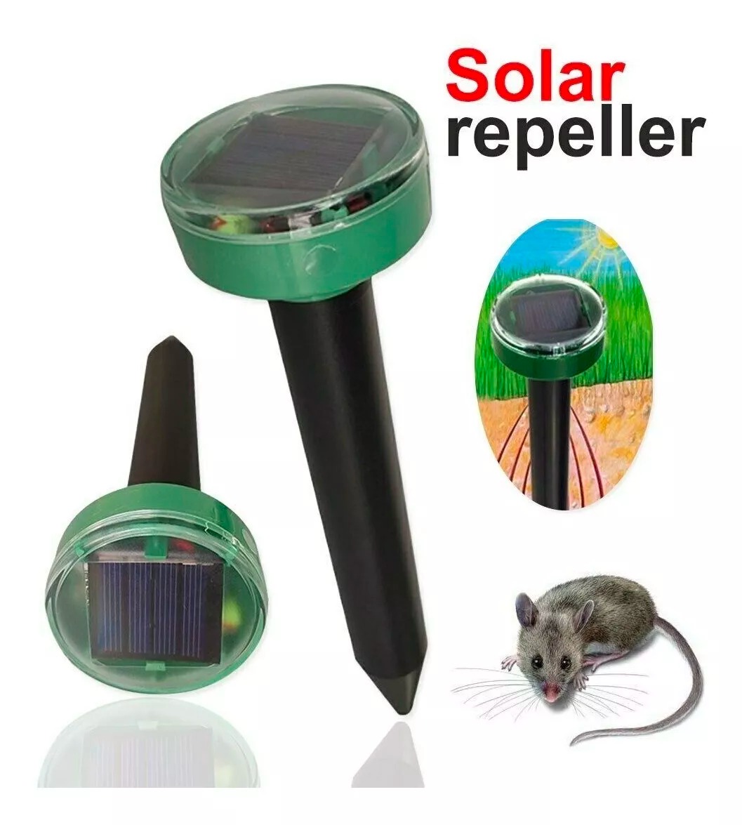 Pack 2 Estaca Solar Repelente Ratas Ratones Roedores Ultraso