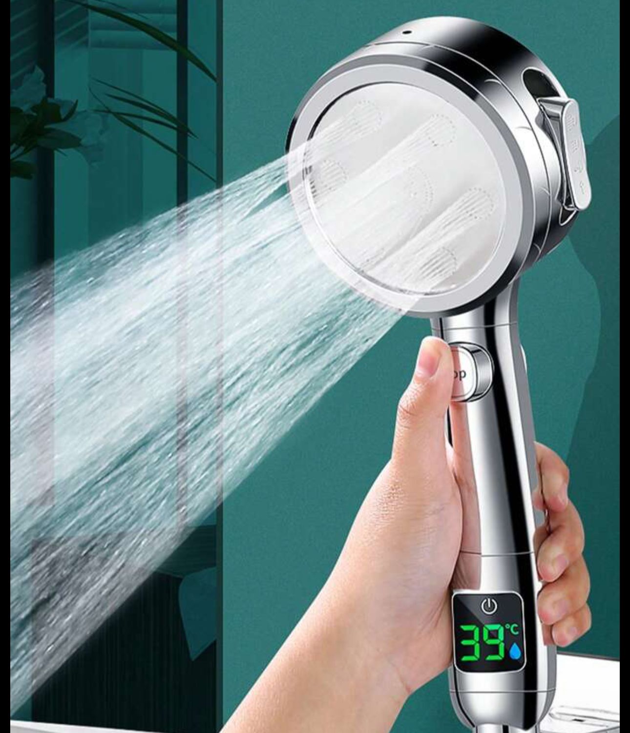 Cabezal de ducha con indicador led de temperatura
