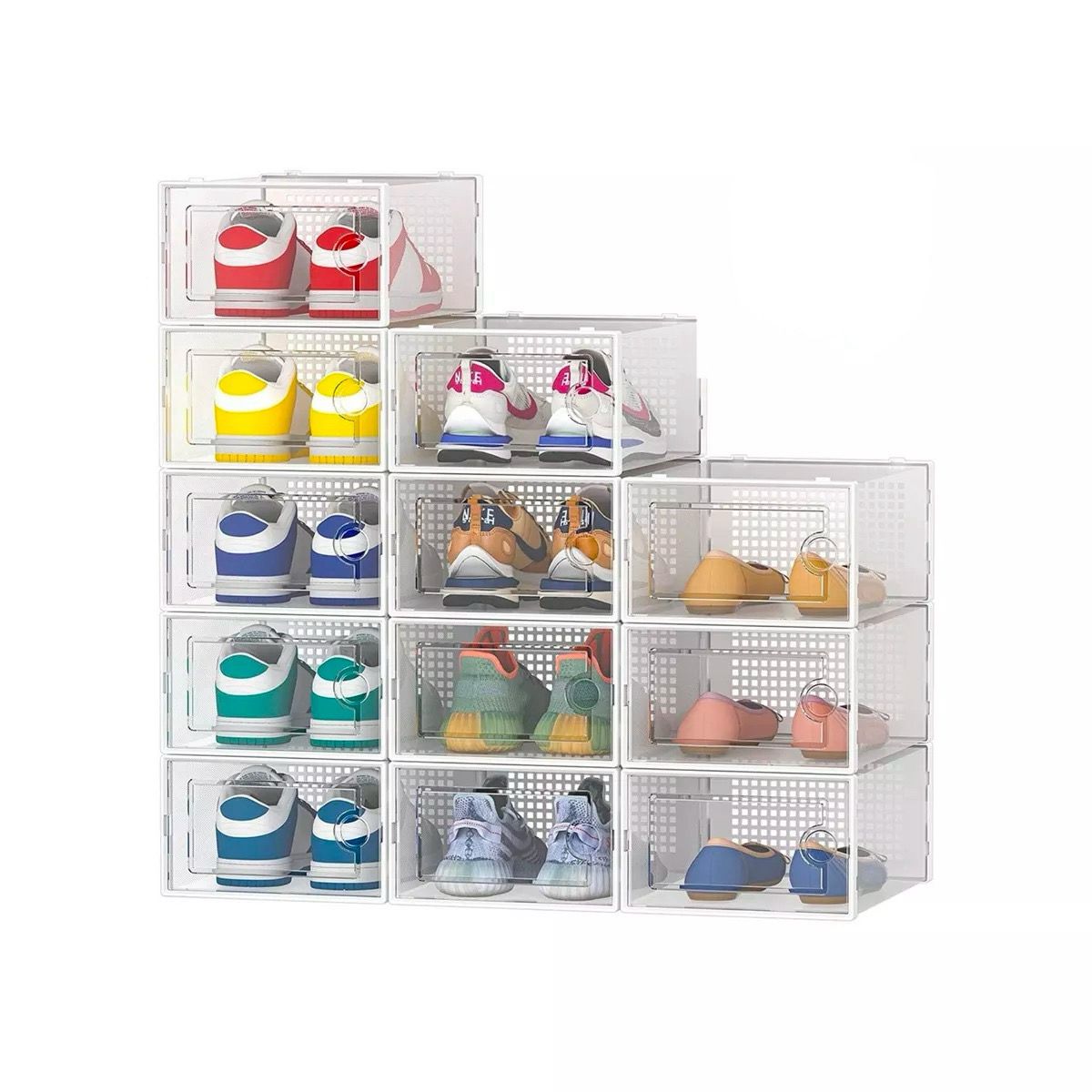 Caja Organizador De Zapatos Set X6 Unidade Apilables Firmes Transparente