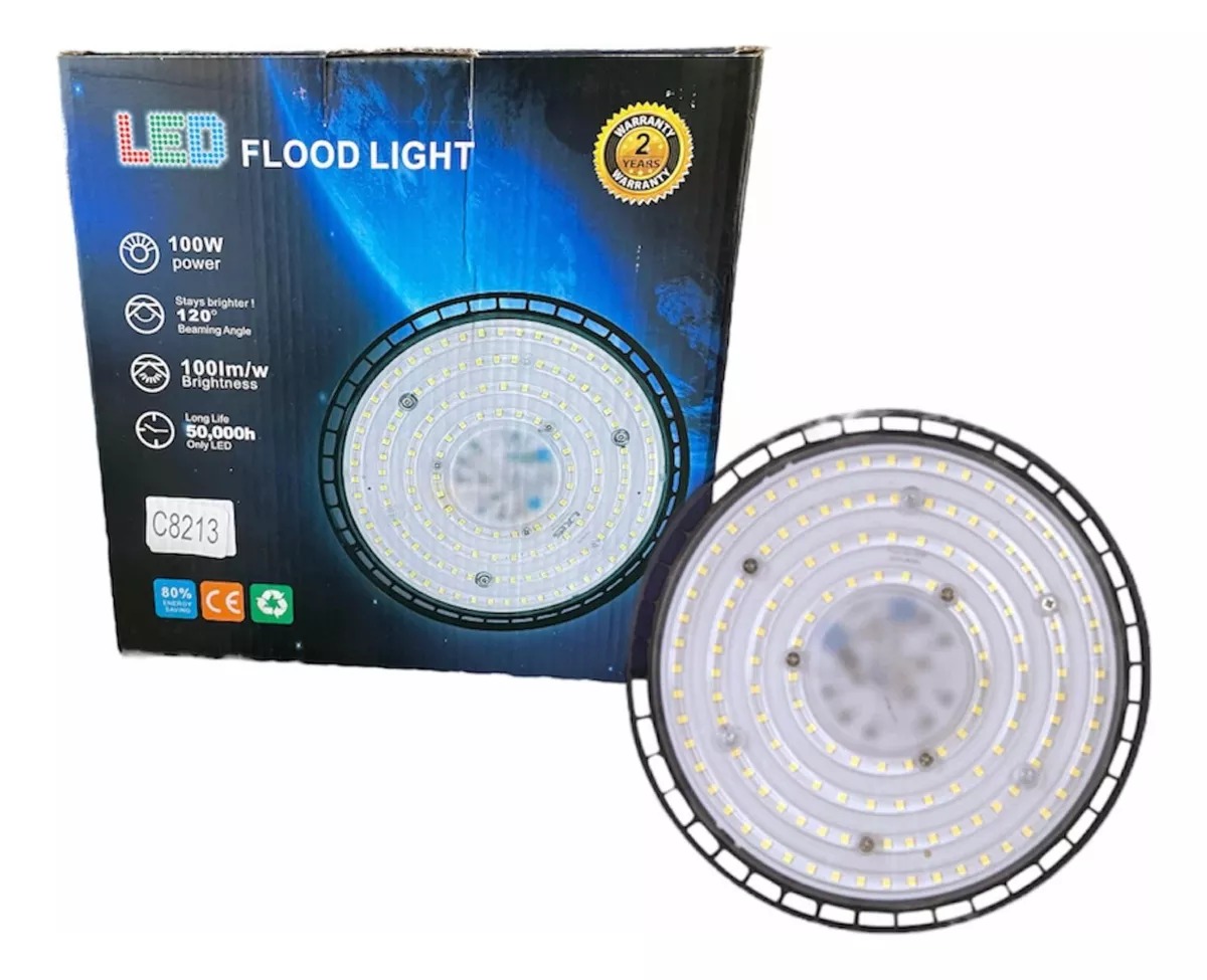 Foco Plafon Led Ufo 100w Campana Techo Industrial Luz Fría