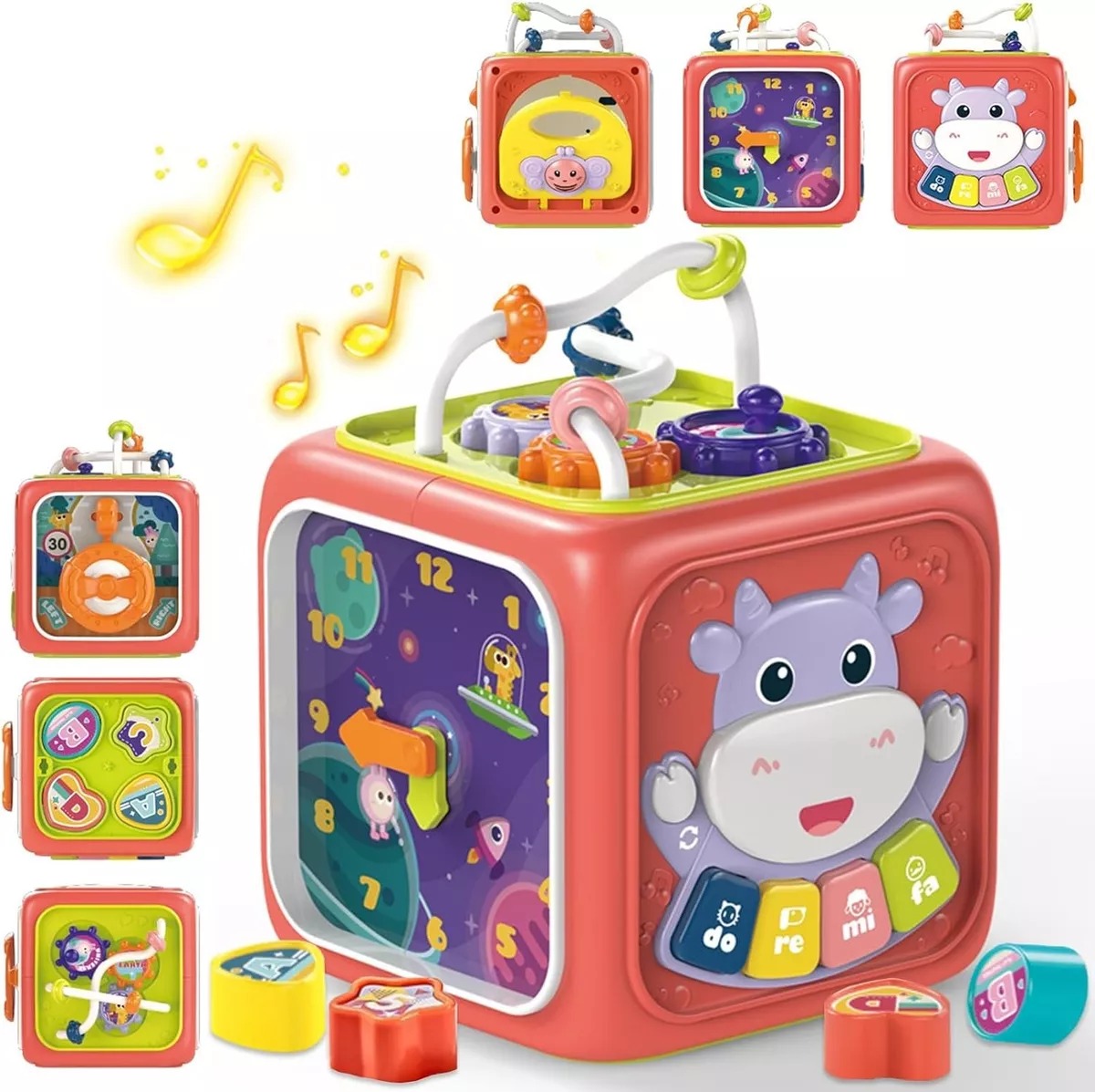 Juguete Montessori Educativo 6 En 1 Cubo Didáctico Para Bebé