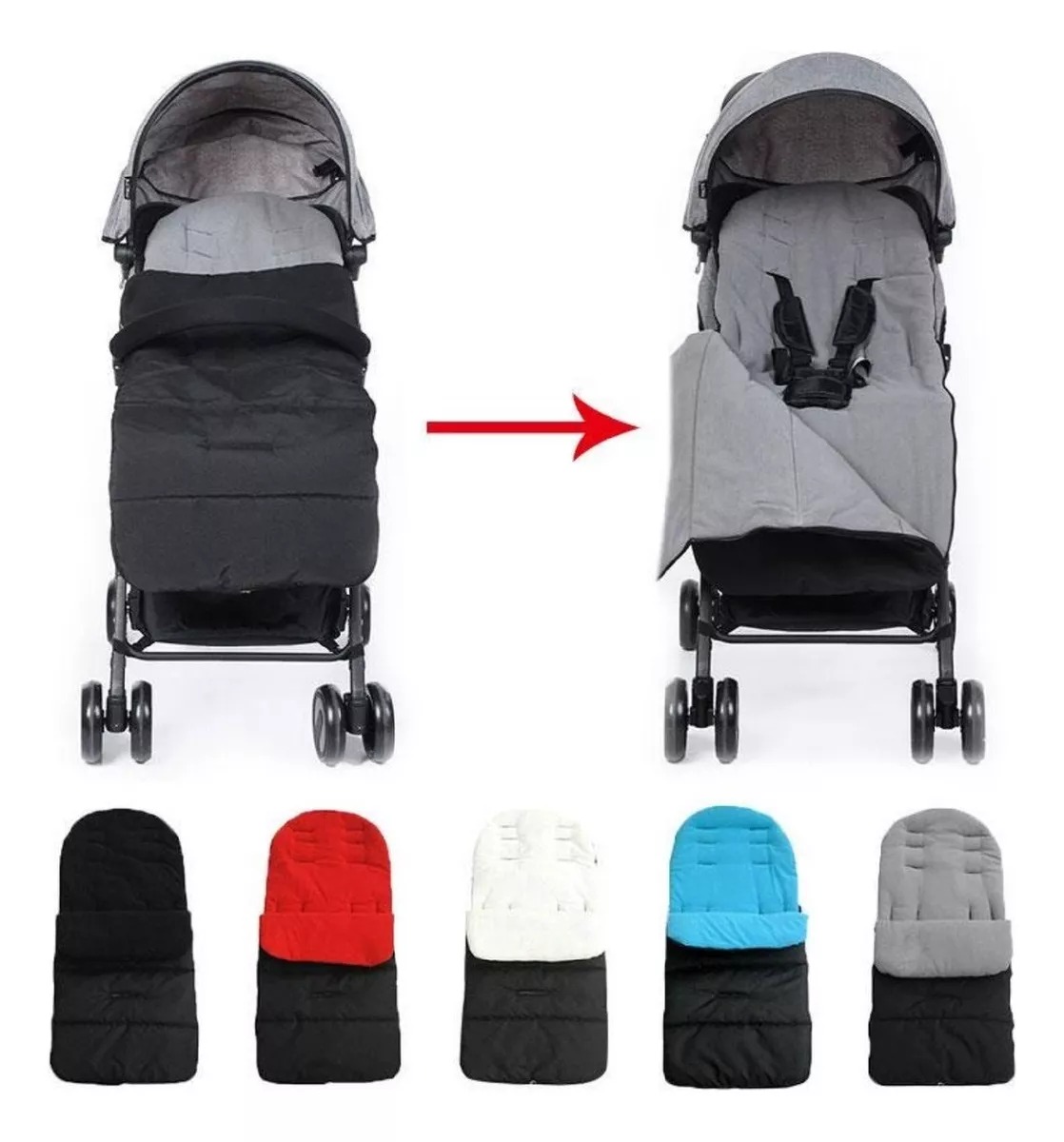 Saco Para Coche Bebé Impermeable Con Forro Polar Térmico