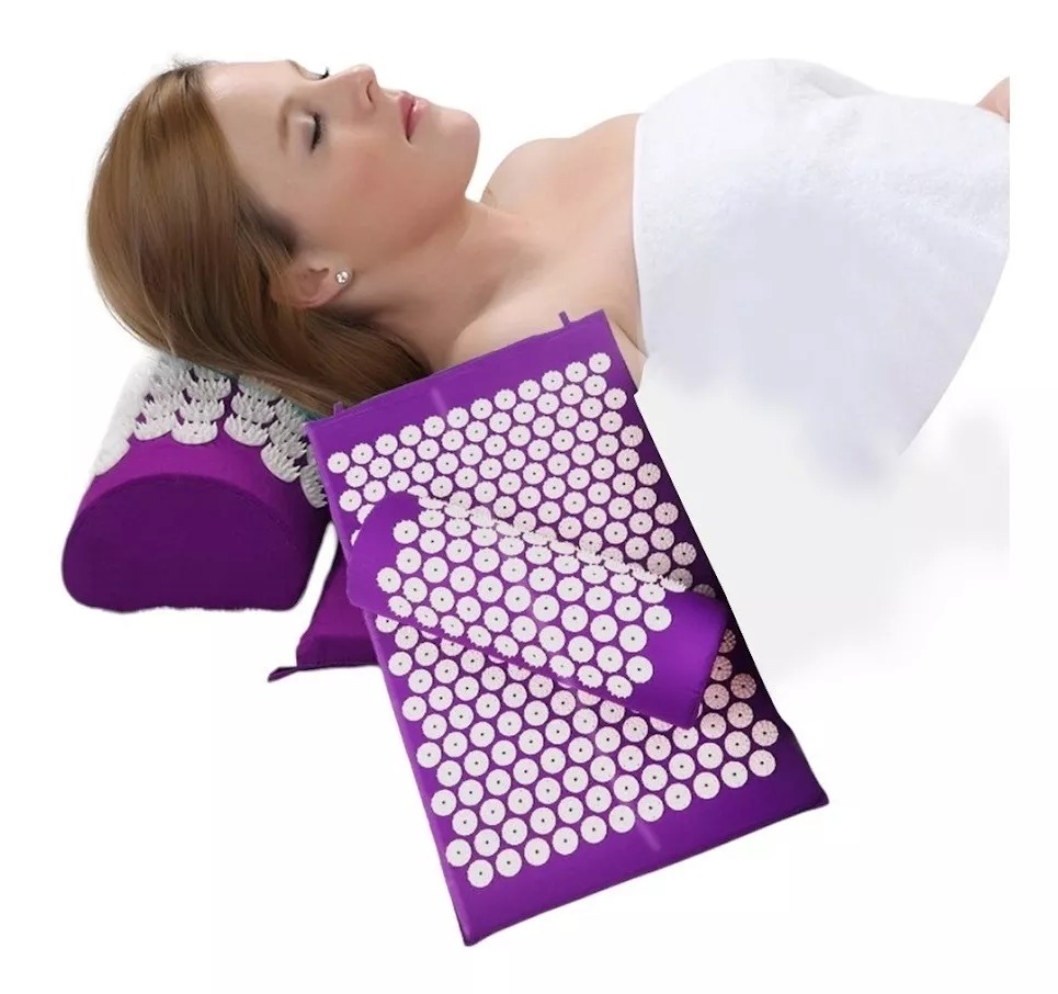 Mat De Yoga Acupuntura + Almohada Para Acupresión Y Masajes