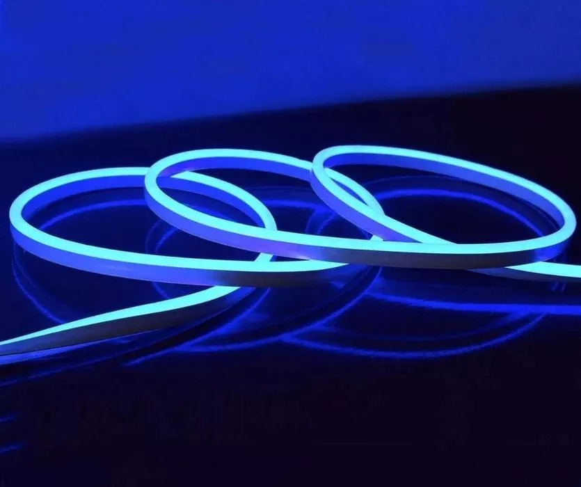 Cinta Neón Led Flexible 5m- 12v Luz Azul + Transformador