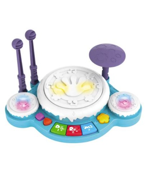 Batería Musical De Juguete Luces Y Sonidos Multicolor