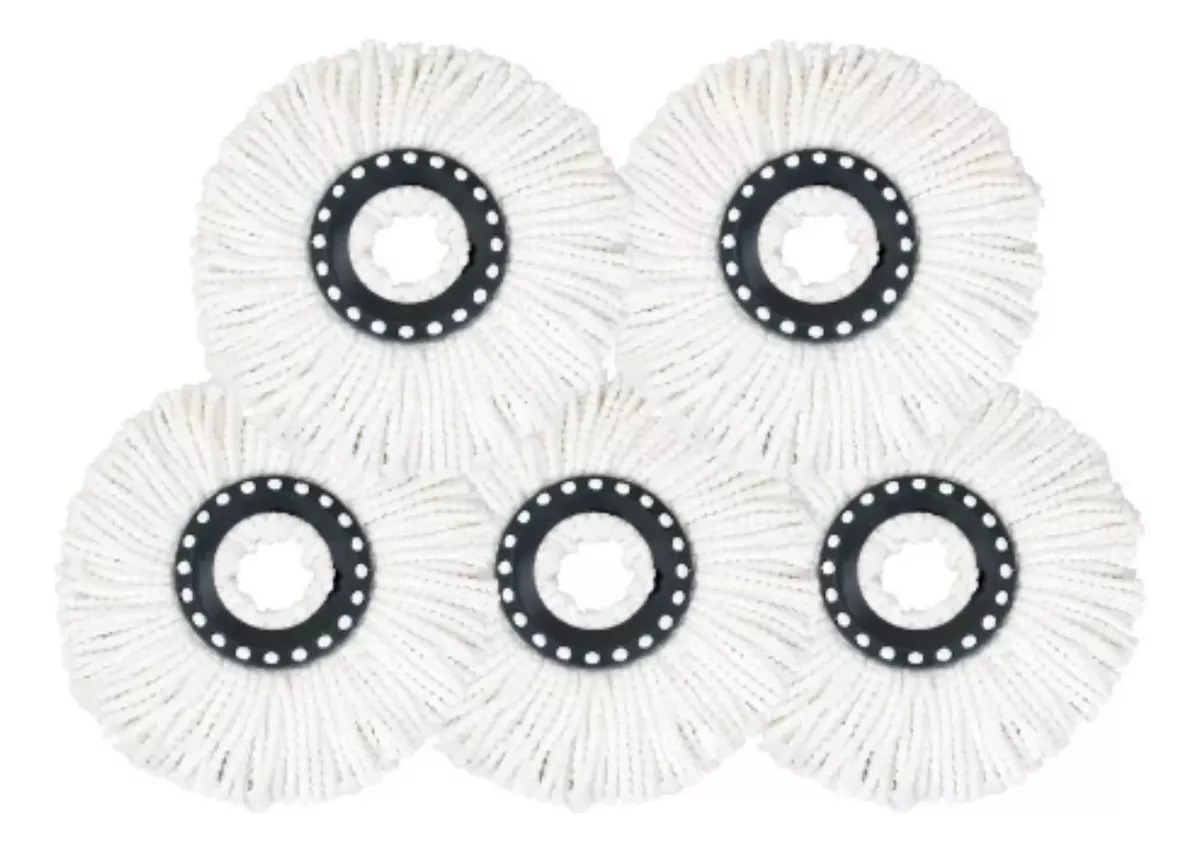 Pack 5 Repuestos Cabezal Mopa Giratoria 360  Trapeador