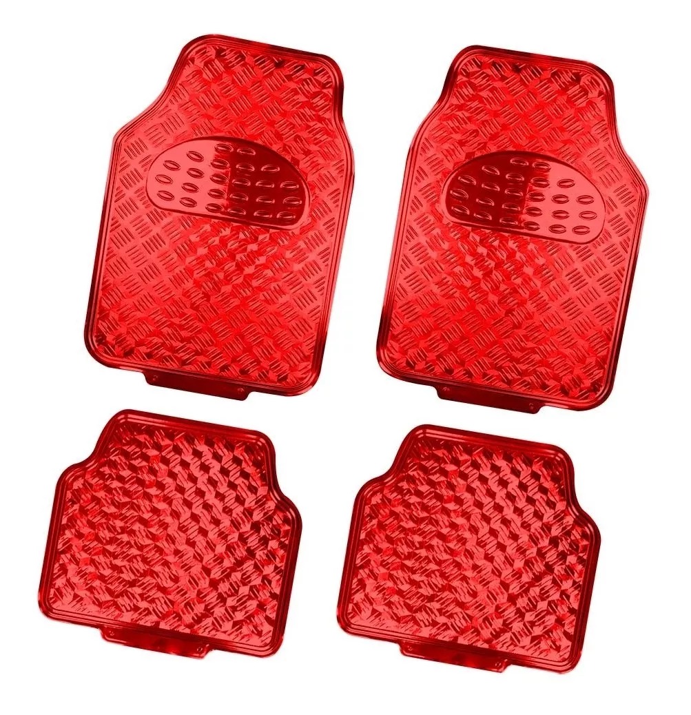 Alfombra Cubre Piso Metálico Colores Set 4pcs Auto Tuning