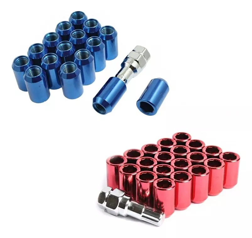 Set 16 Tuercas De Seguridad Colores Con Llave 12mm 1.25