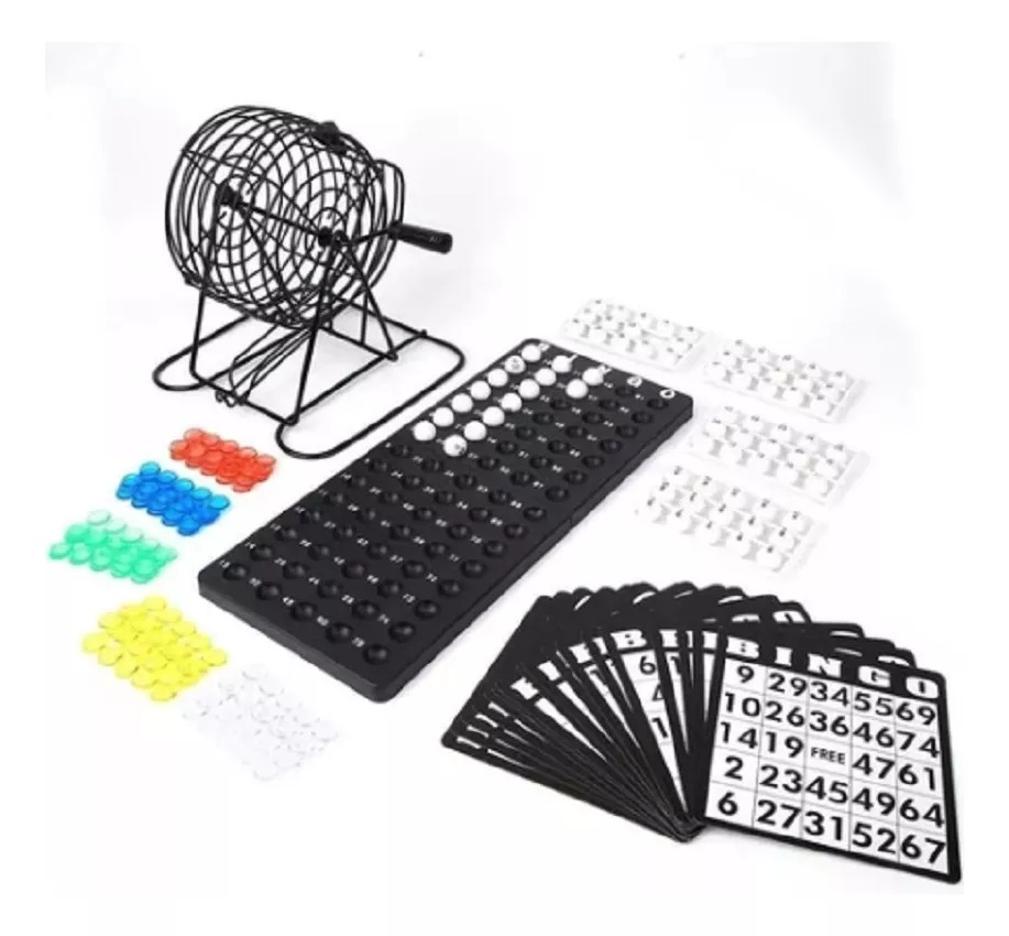 Set De Bingo Lota: Juego Completo Con Tombola, Fichas Y Pelo