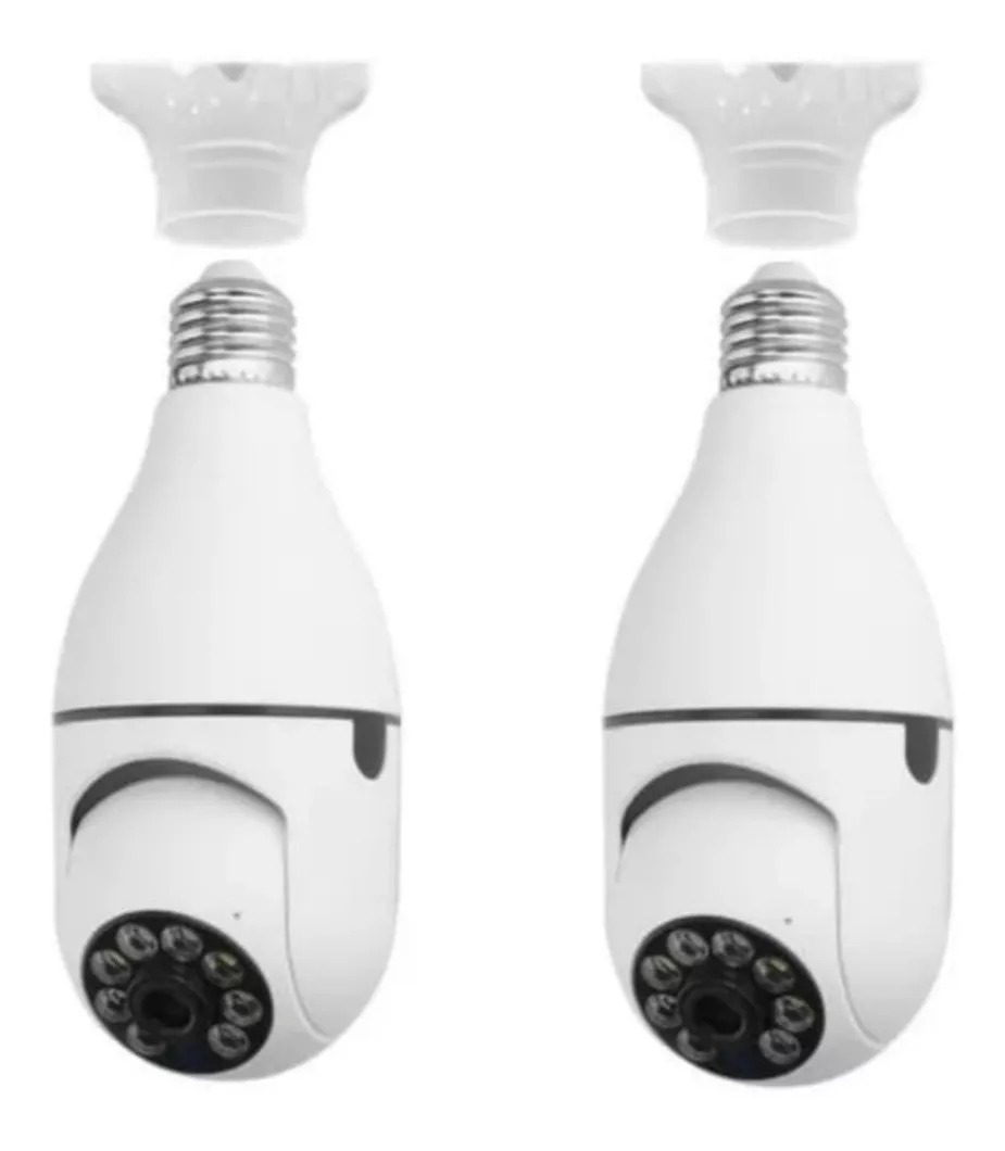 Pack 2 Camara Ip Ampolleta 360 E27 1080p Motorizada