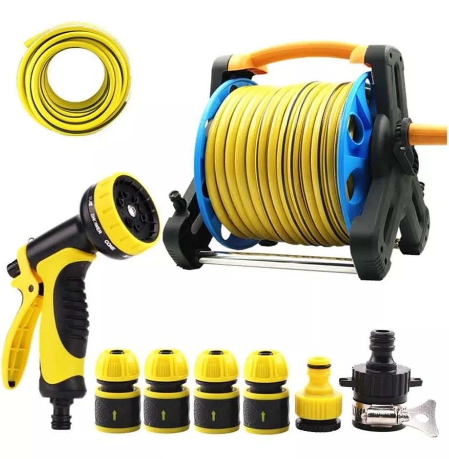 Manguera Retráctil Carrete Y Pulverizador Accesorios Jardín