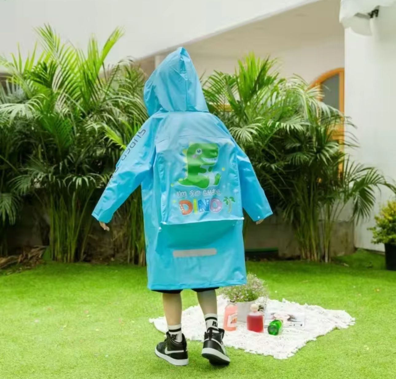 Poncho Carpa Impermeable Lluvia Viento Para Niños Con Gorro