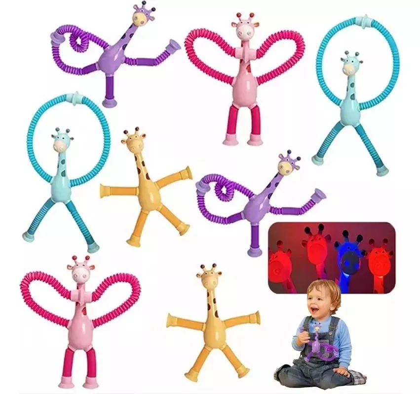 Set 4 Piezas Sensorial Descompresión Pop It Tube Jirafa